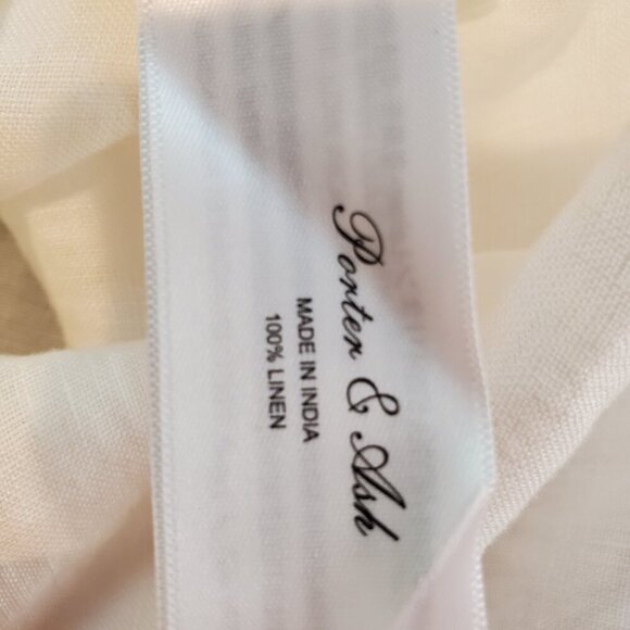 NWT PORTER & ASH SZ L Men's 100% Linen White Short Sleeve Button Down Shirt - Picture 8 of 13